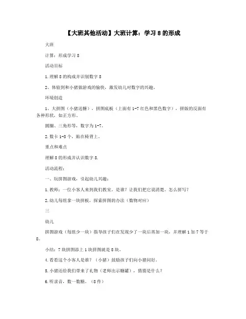 【大班其他活动】大班计算：学习8的形成
