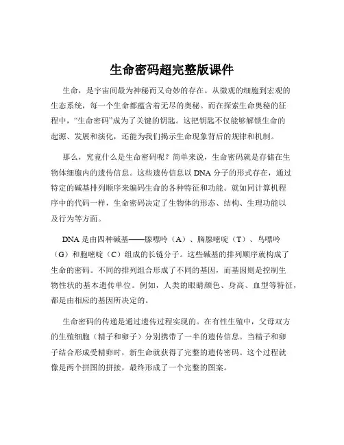 生命密码超完整版课件