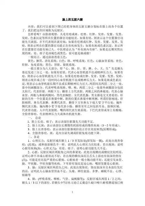脸上的五脏六腑
