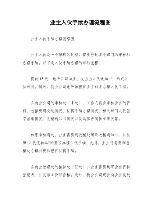 业主入伙手续办理流程图