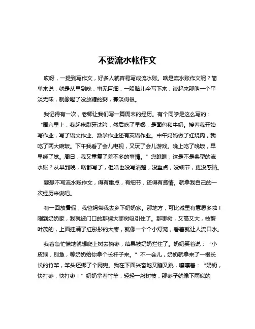 不要流水帐作文