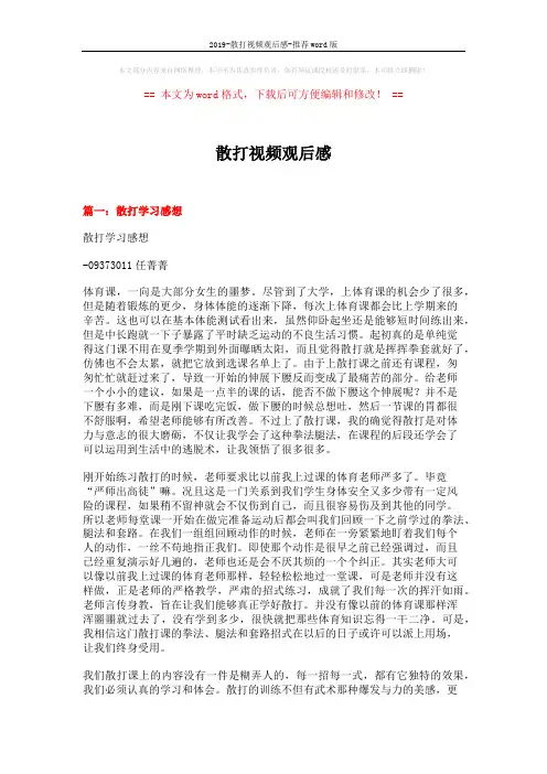 散打视频观后感 (8页)