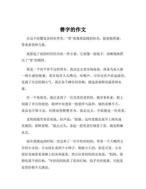 善字的作文