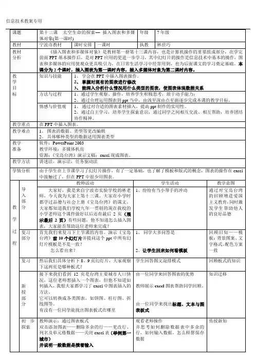 ppt插入图表和多媒体对象(第一课时)
