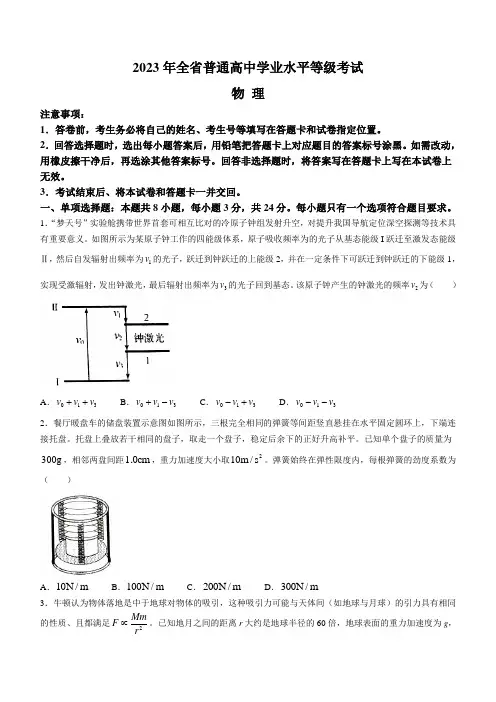 2023年高考真题——物理(山东卷) Word版无答案