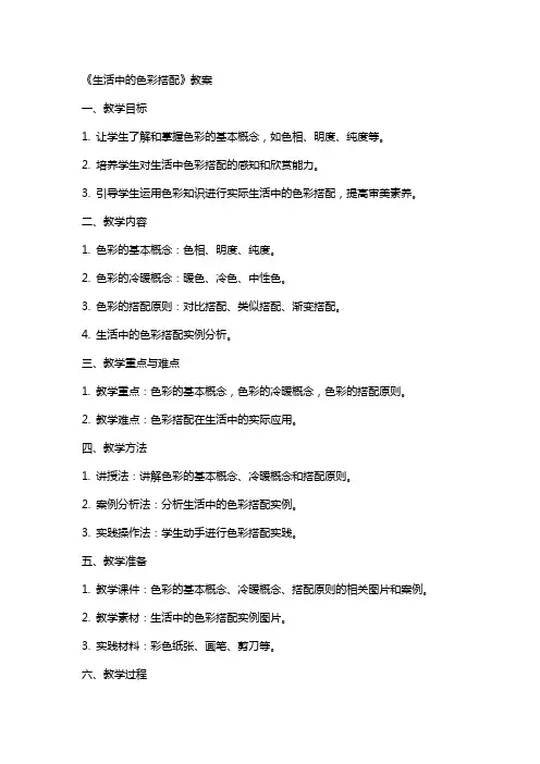 《生活中的色彩搭配》教案