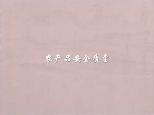 农产品安全质量-PPT精品文档