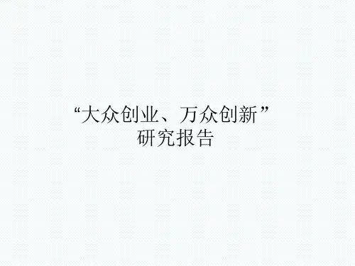 大众创业万众创新研究报告