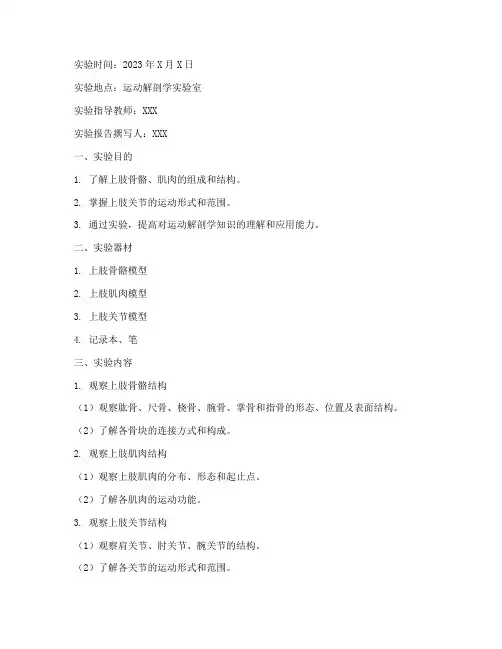 上肢运动实验报告