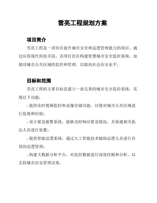 雪亮工程规划方案