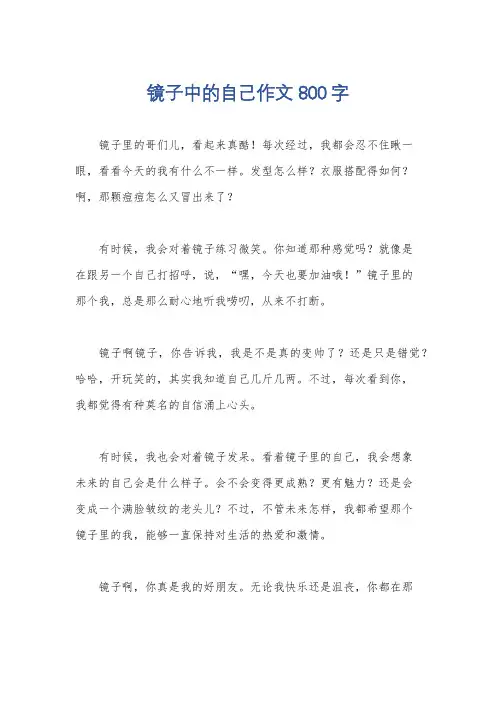 镜子中的自己作文800字