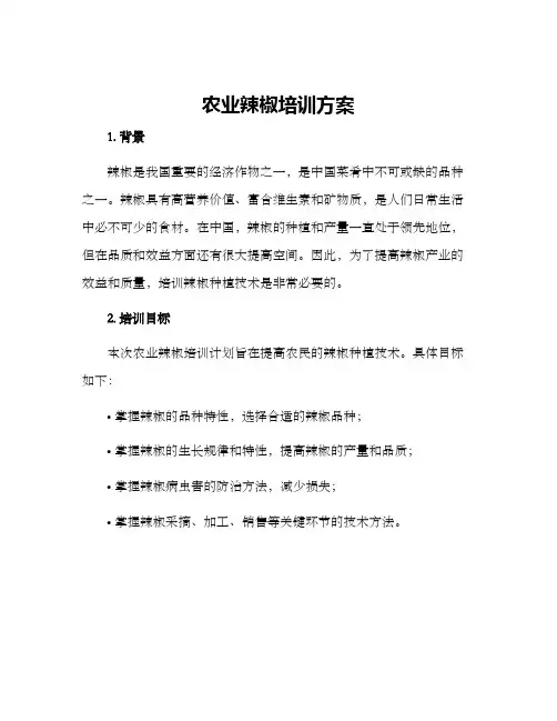 农业辣椒培训方案