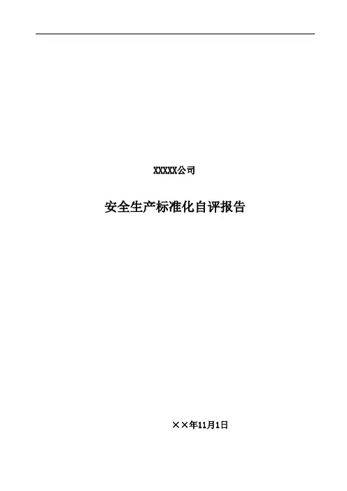 道路旅客运输企业安全生产标准化自评报告