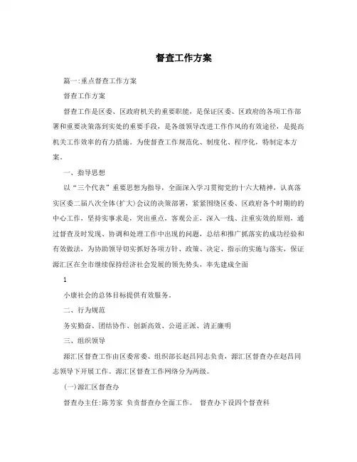 督查工作方案