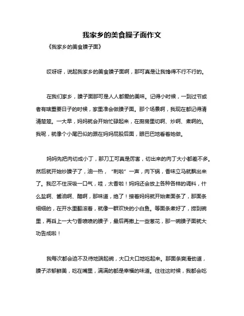 我家乡的美食臊子面作文