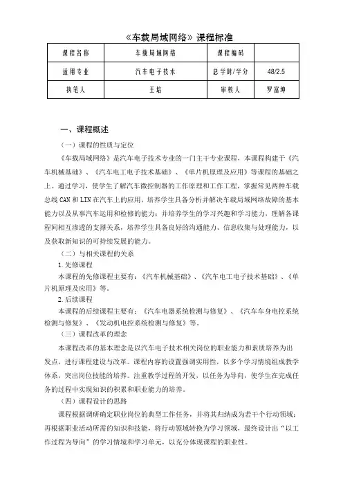 车载局域网络