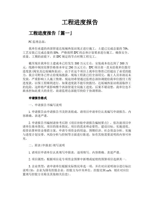工程进度报告