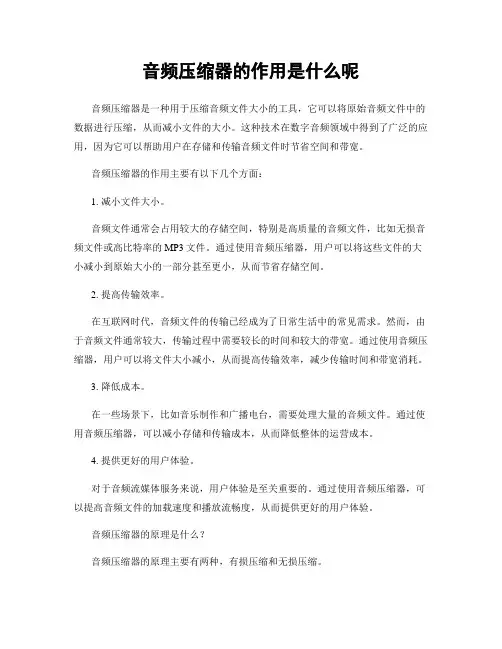 音频压缩器的作用是什么呢