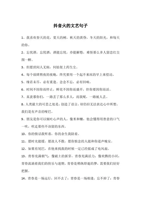 抖音火的文艺句子