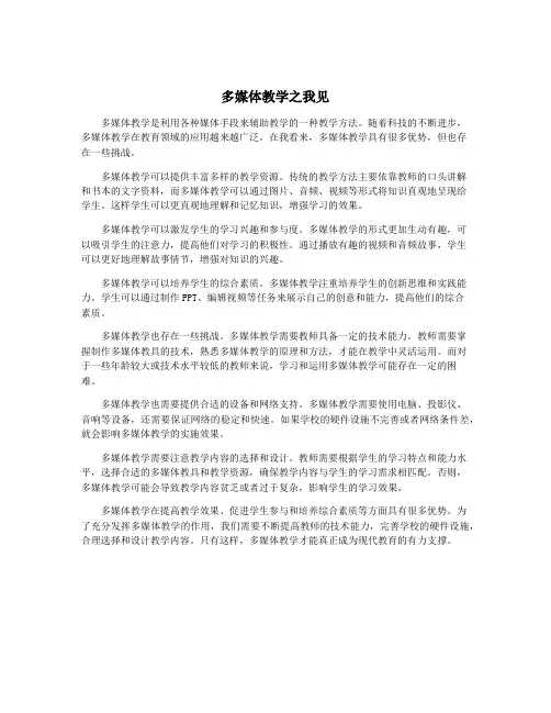 多媒体教学之我见