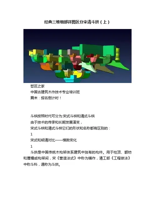 经典三维细部详图区分宋清斗拱（上）