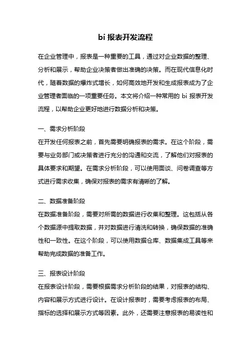bi报表开发流程