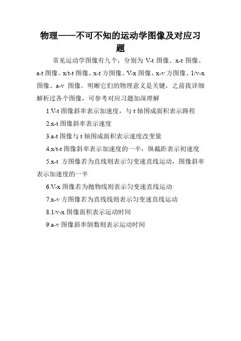 物理——不可不知的运动学图像及对应习题.doc