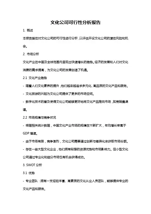 文化公司可行性分析报告