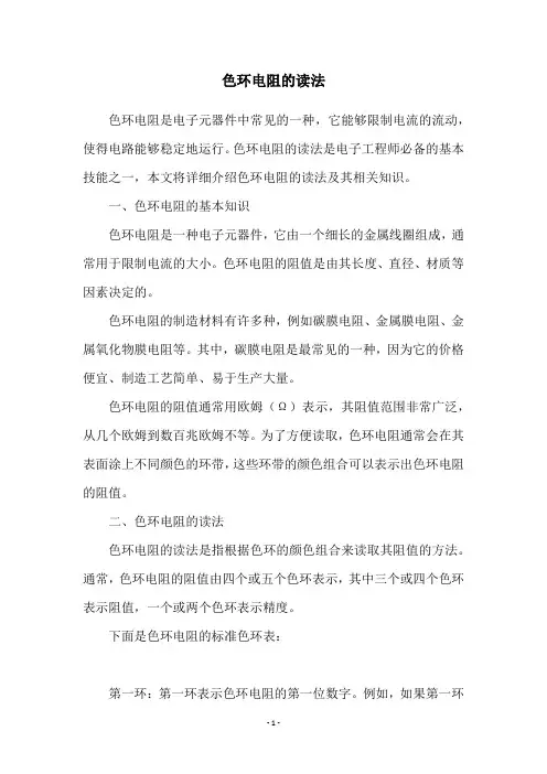 色环电阻的读法
