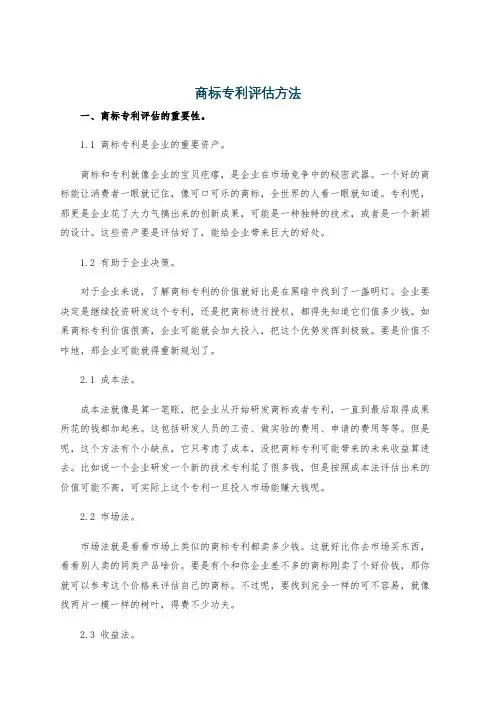 商标专利评估方法