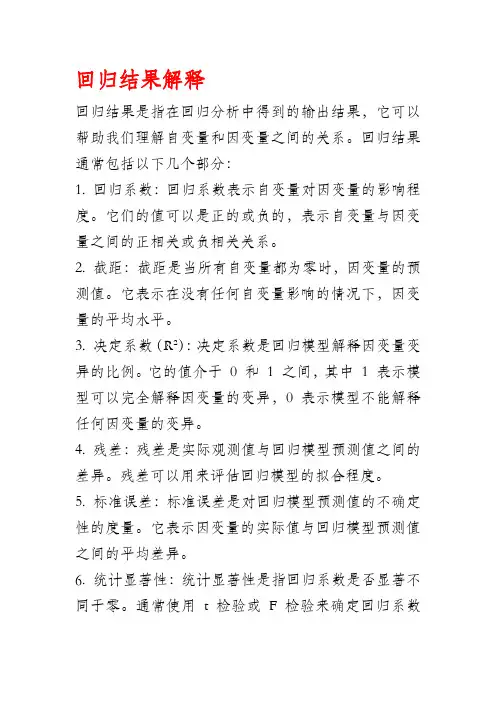 回归结果解释