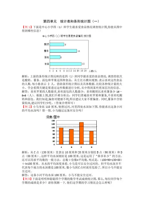 苏教版四年级上册第四单元统计表和条形统计图(一)试题解析