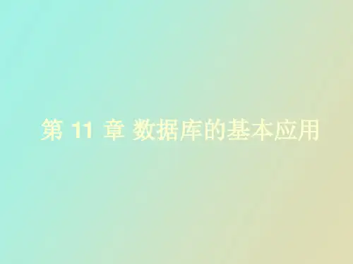 【精品课件】数据库的基本应用