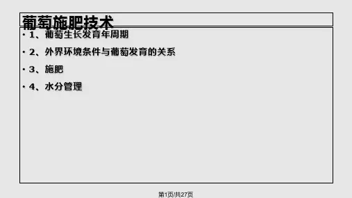 葡萄施肥技术PPT课件