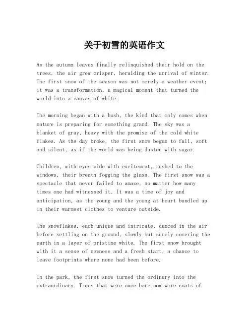 关于初雪的英语作文
