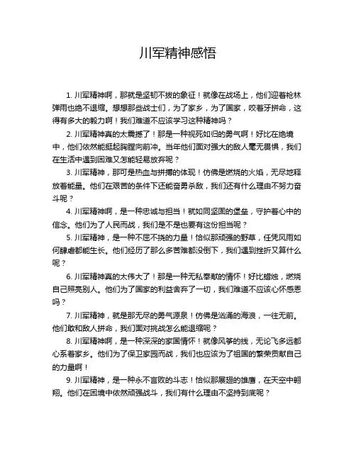 川军精神感悟
