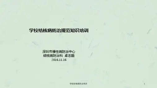 学校结核病防治培训课件