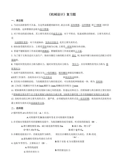《机械设计》复习要点.docx