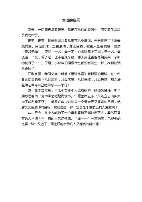 生活的启示
