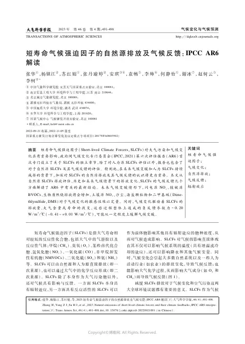 短寿命气候强迫因子的自然源排放及气候反馈：IPCC_AR6_解读