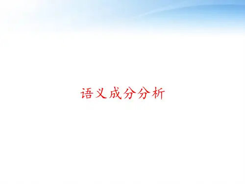 语义成分分析 ppt课件