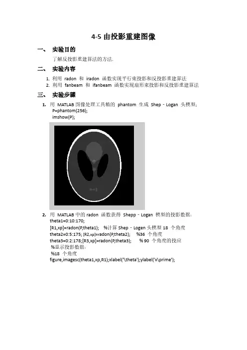 由投影重建图像