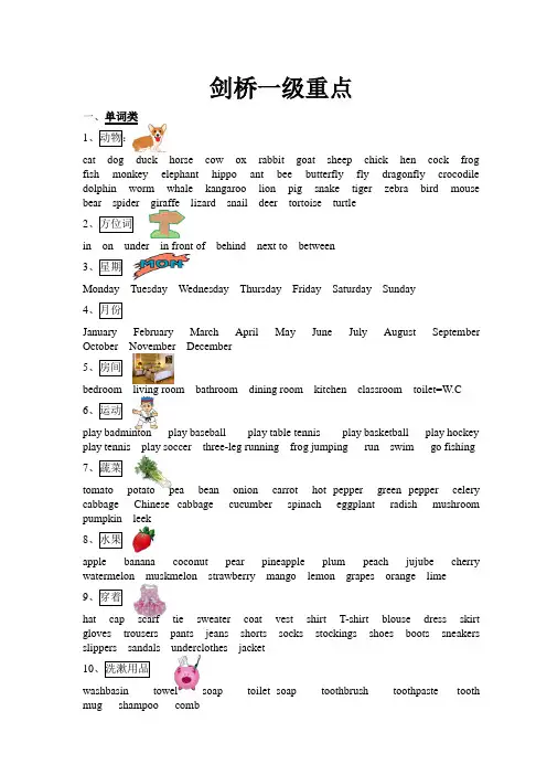 剑桥一级重点
