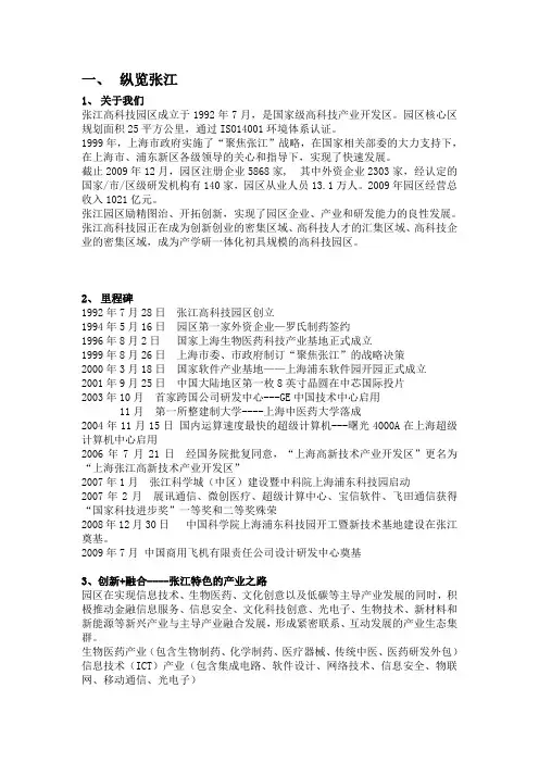 张江高科技园区介绍-中文