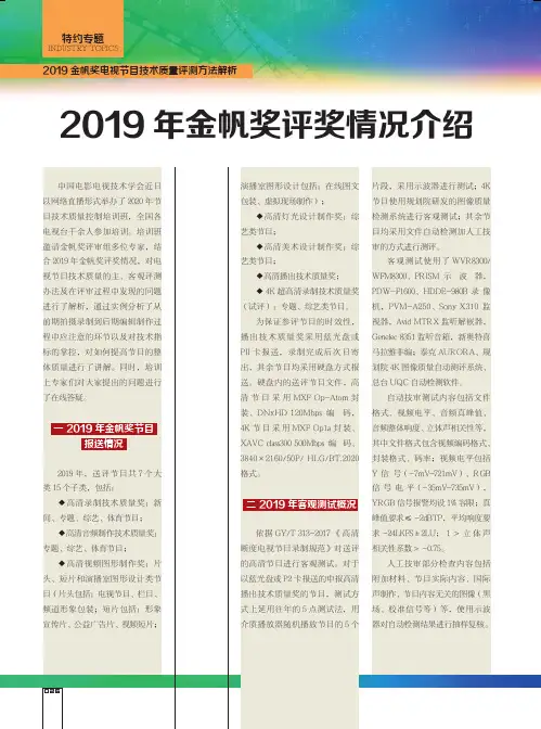 2019年金帆奖评奖情况介绍