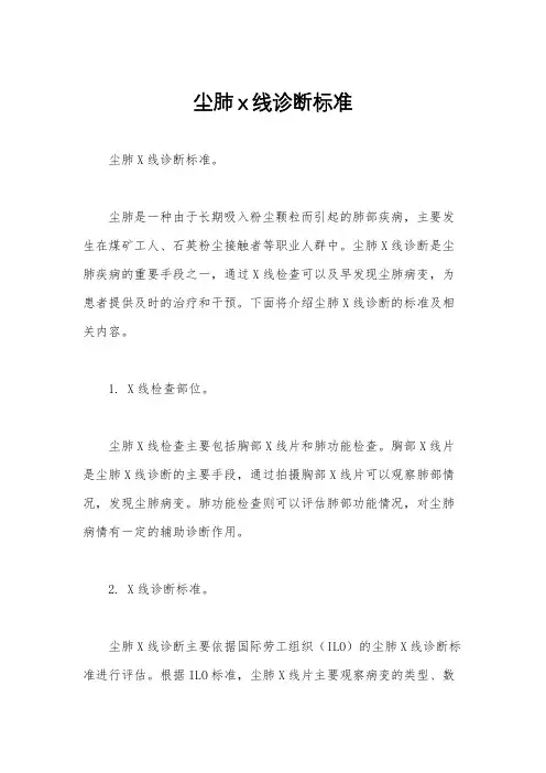 尘肺x线诊断标准