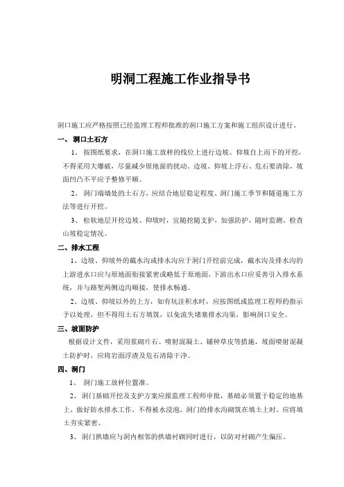 隧道洞口明洞施工指导书