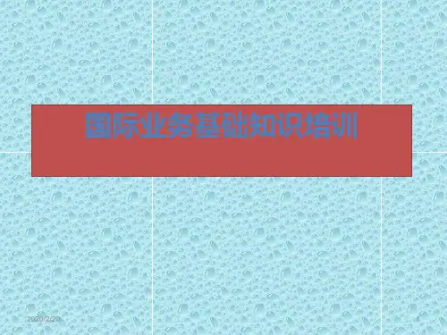 国际业务基础知识培训PPT课件
