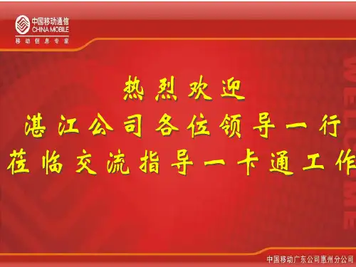 惠民一卡通项目介绍【湛江公司交流】