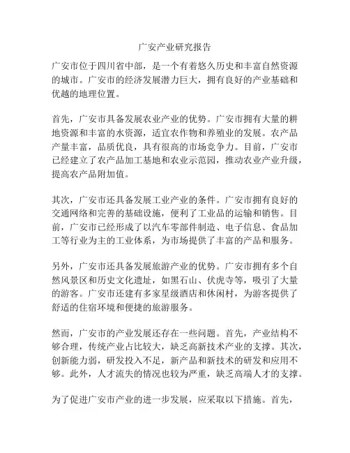 广安产业研究报告